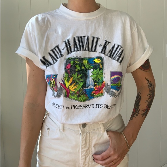 Vintage Tops - Vintage Single Stitch Hawaii Travel T-Shirt